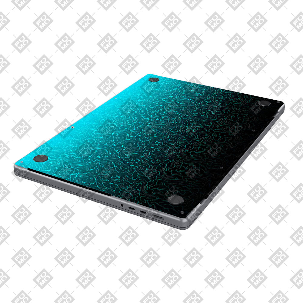 Cyan Blue to Black MacBook Pro 14 M5 Pro/Max 2026 Laptop Skin
