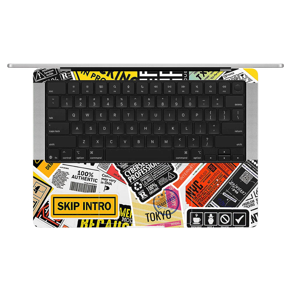 Tech Aesthetic Sticker Collage MacBook Pro 14 M5 Pro/Max 2026 Laptop Skin