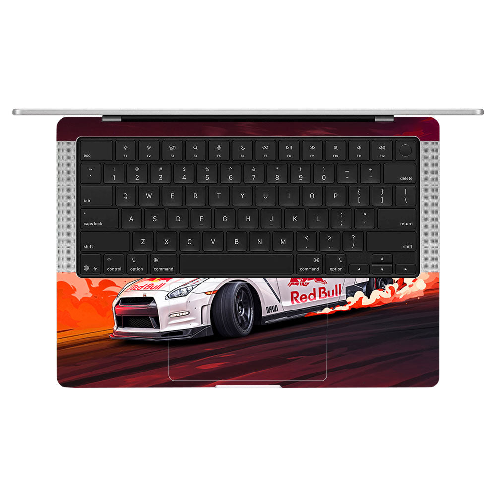 Nissan GTR Red Bull Drift Fury MacBook Pro 14 M5 2025 Laptop Skin