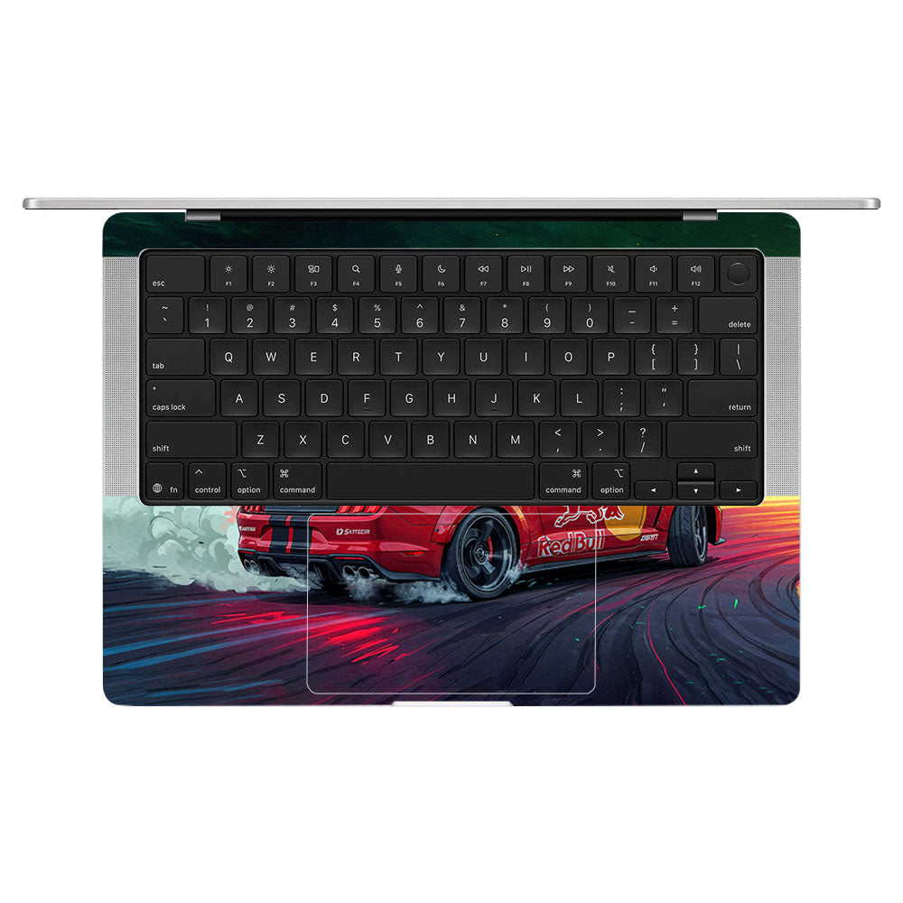 Mustang GT Red Bull Drift Beast MacBook Pro 14 M5 2025 Laptop Skin
