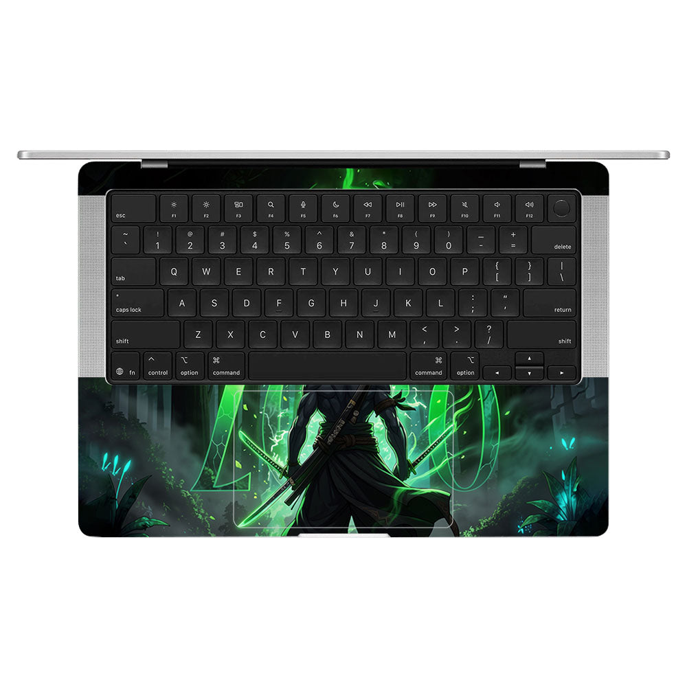 Zoro Green Aura MacBook Pro 14 M5 Pro/Max 2026 Laptop Skin
