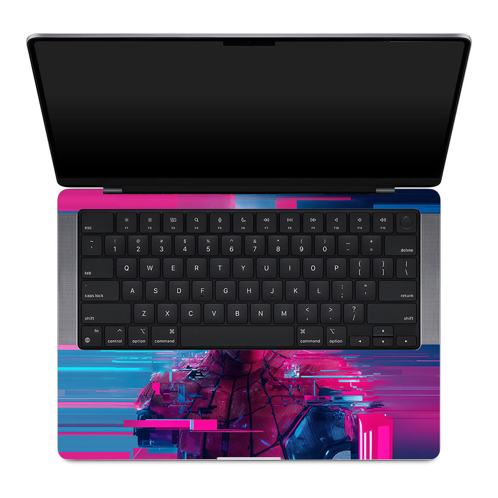 Glitch Spider Neon Web MacBook Pro 14 M1, M2, M3, M4 2021-2024 Laptop Skin