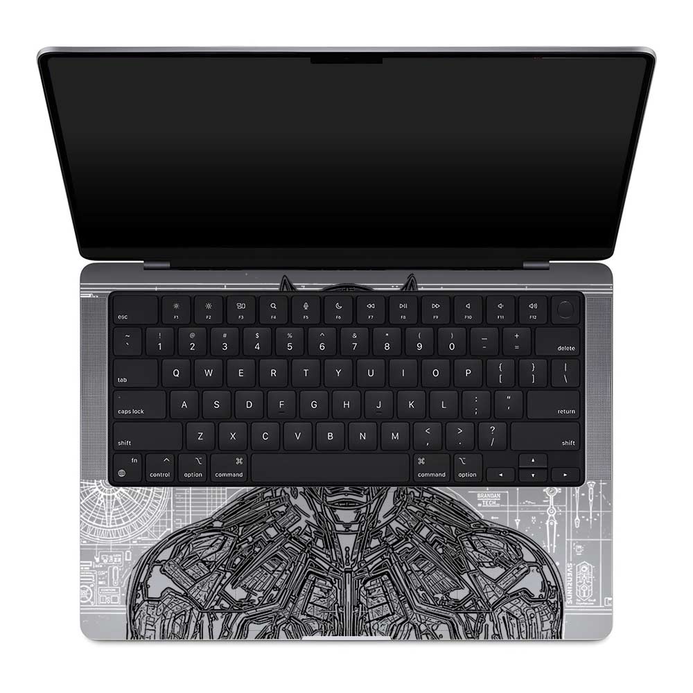 Transparent Black Panther Techshell MacBook Pro 14 M1, M2, M3, M4 2021-2024 Laptop Skin