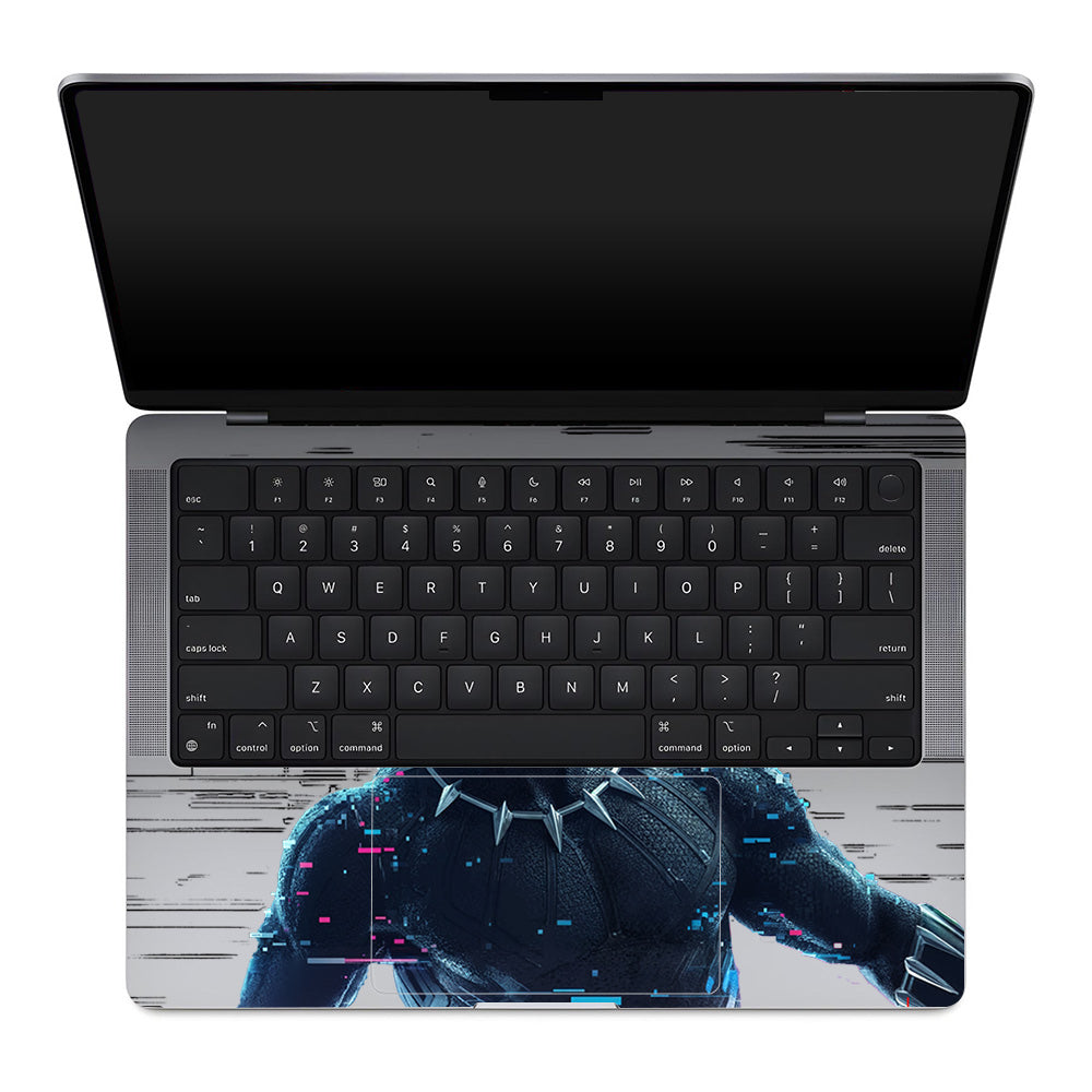 Transparent Glitchborne Panther MacBook Pro 14 M1, M2, M3, M4 2021-2024 Laptop Skin