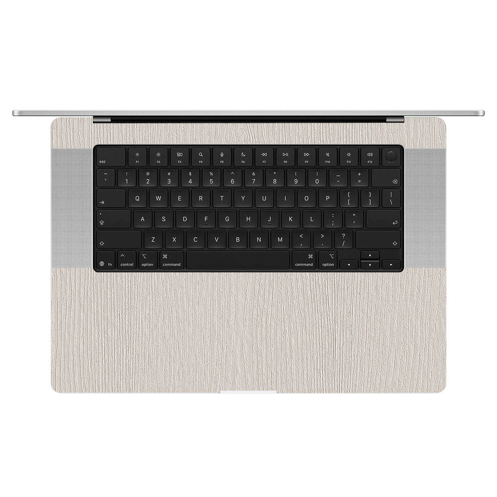 Textured White Wood MacBook Pro 16 M5 Pro/Max 2026 Laptop Skin