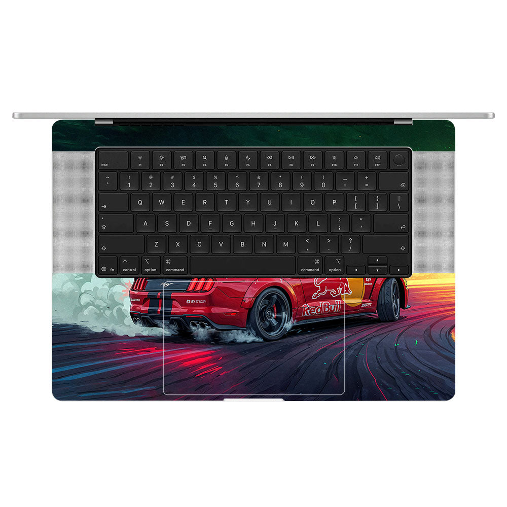 Mustang GT Red Bull Drift Beast MacBook Pro 16 M5 Pro/Max 2026 Laptop Skin