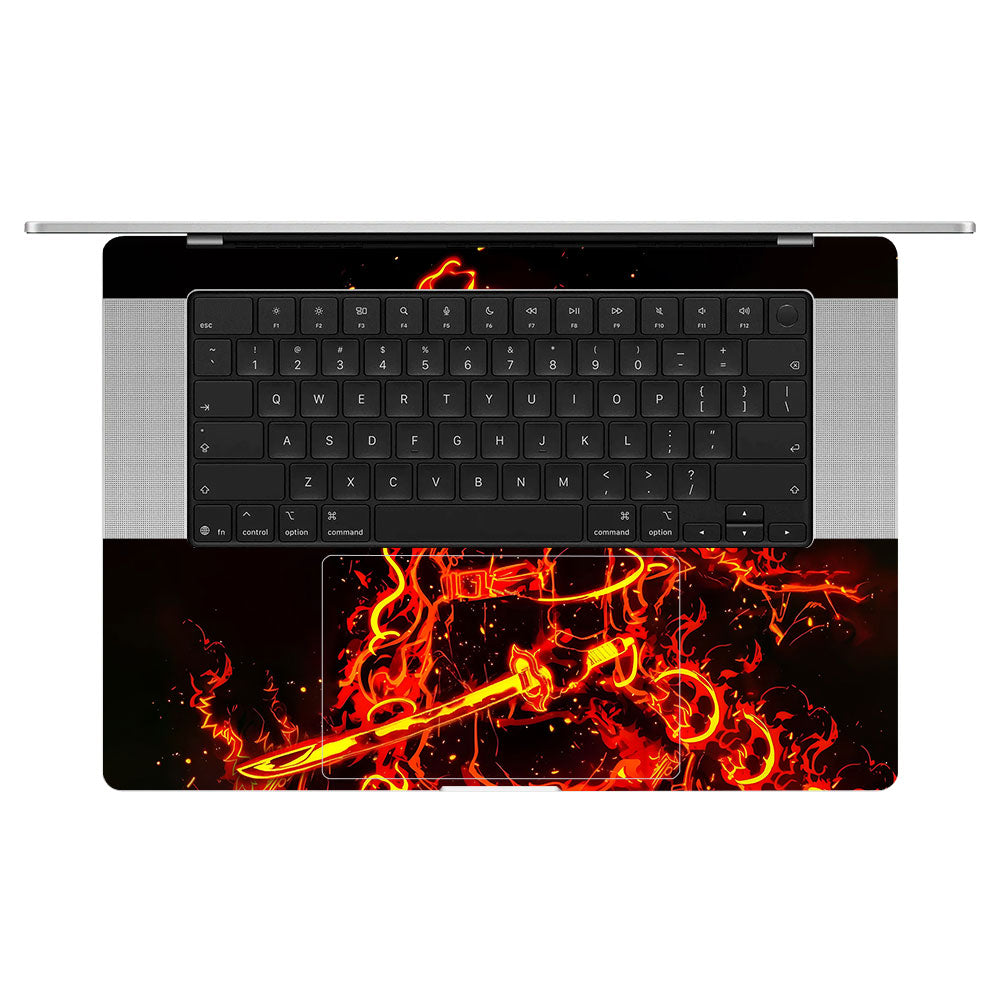 Rengoku Blazing Inferno MacBook Pro 16 M5 Pro/Max 2026 Laptop Skin