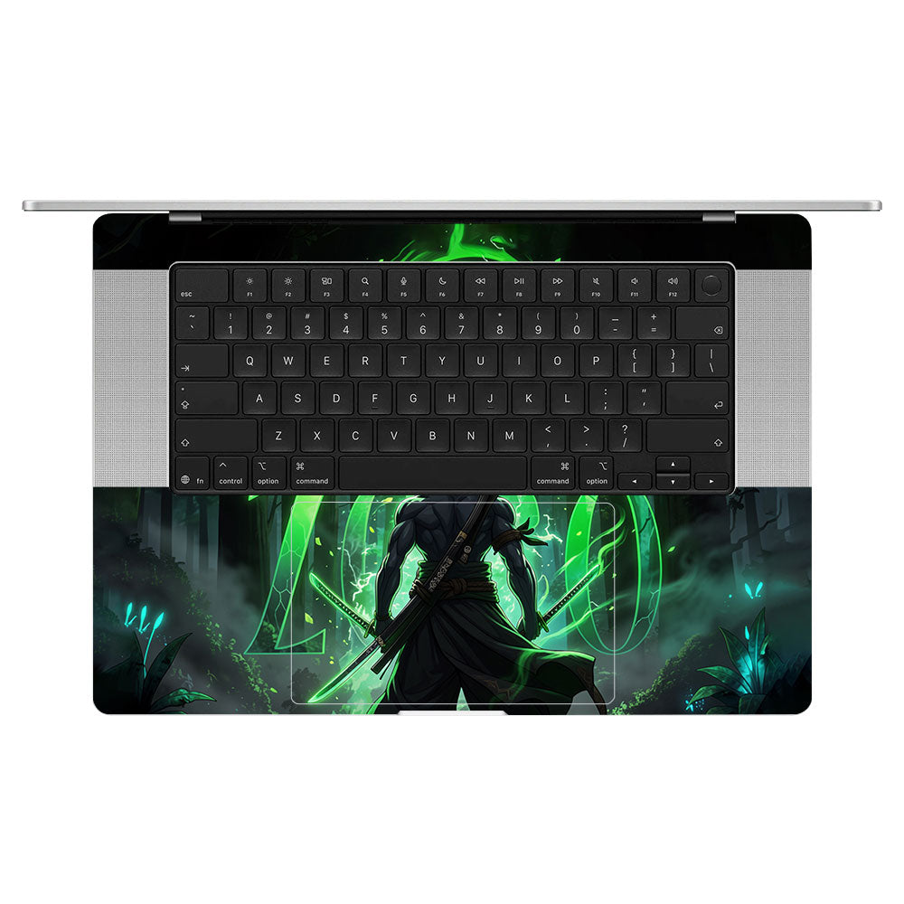 Zoro Green Aura MacBook Pro 16 M5 Pro/Max 2026 Laptop Skin