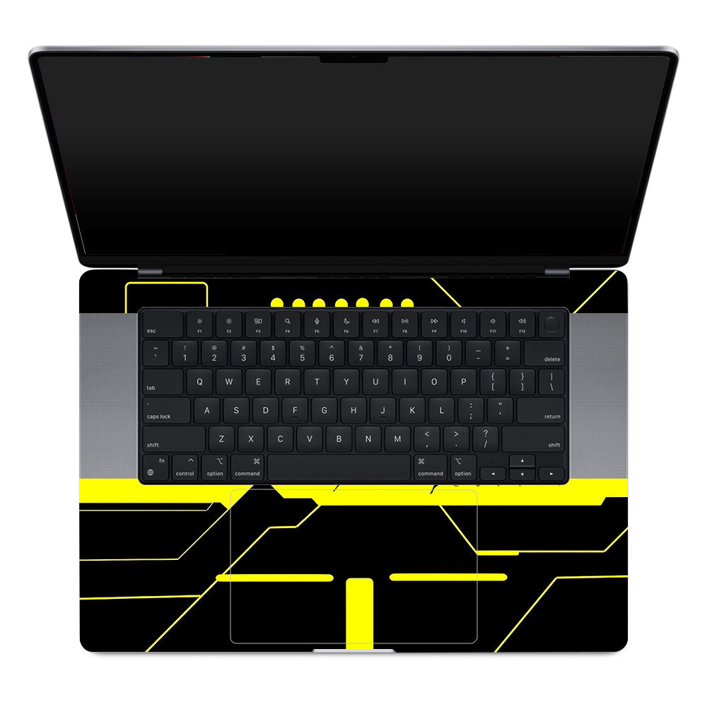 Cyberpunk Yellowline Grid MacBook Pro 16 M1, M2, M3, M4 2021-2024 Laptop Skin