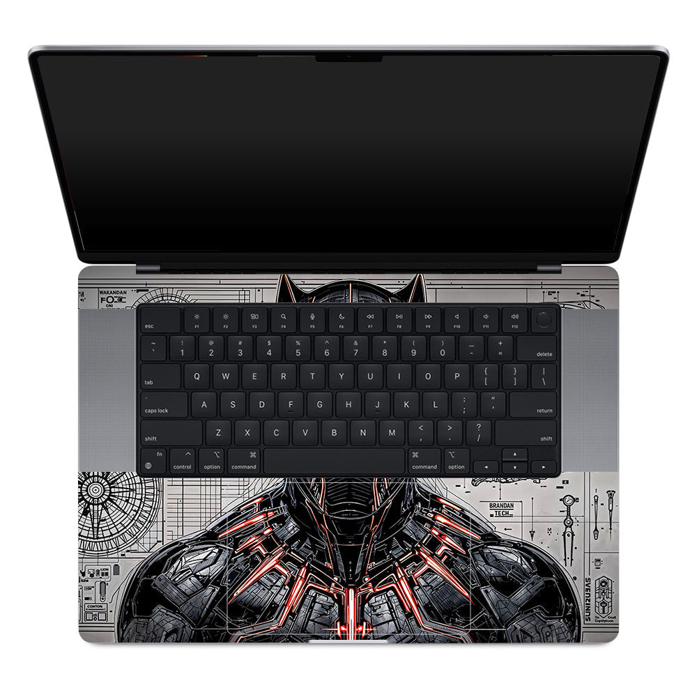 Black Panther Vibranium Tech  MacBook Pro 16 M1, M2, M3, M4 2021-2024 3D Laptop Skin