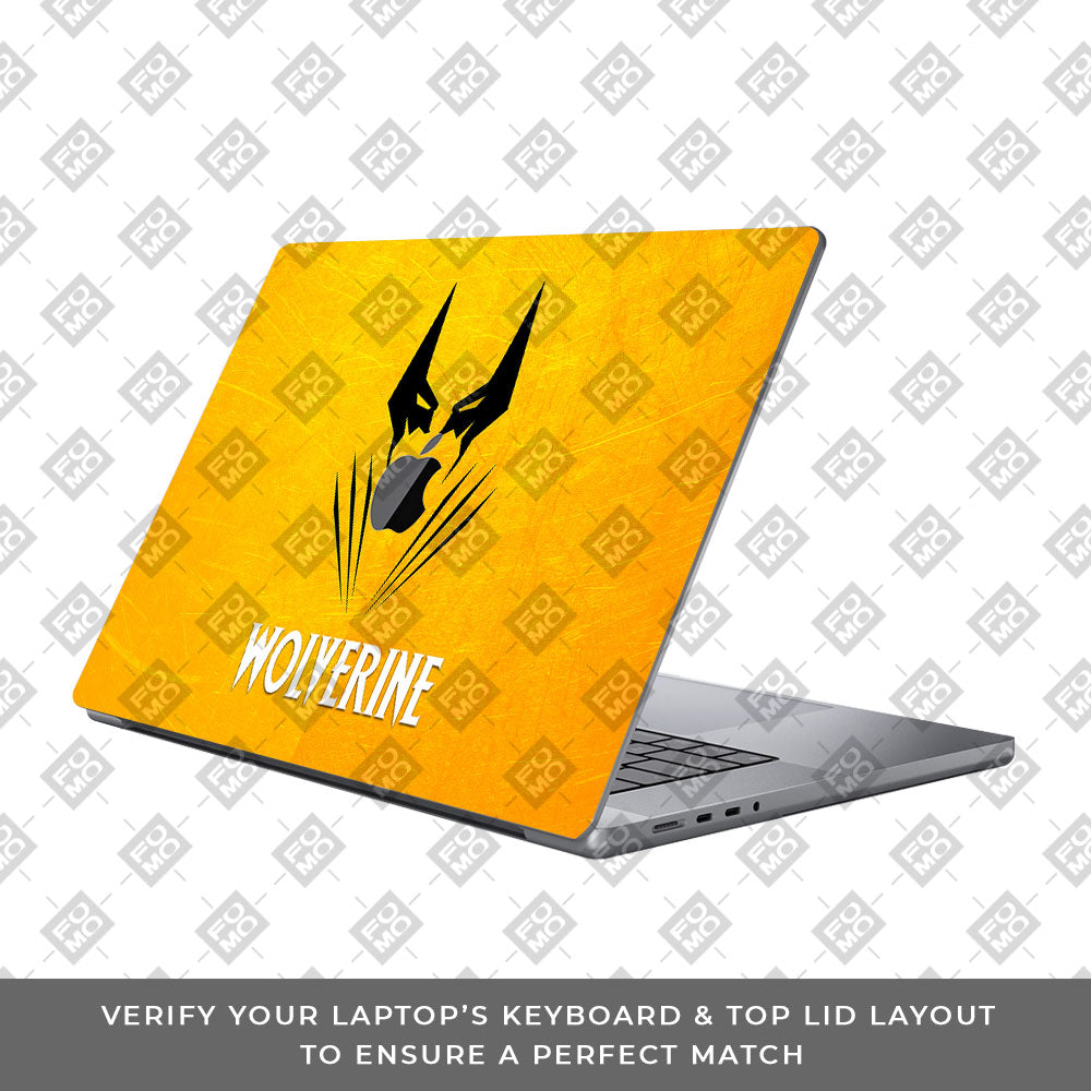 Wolverine with Yellow Background MacBook Pro 16 2019 Laptop Skin