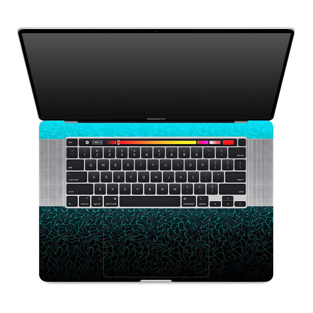 Cyan Blue to Black MacBook Pro 16 2019 Laptop Skin