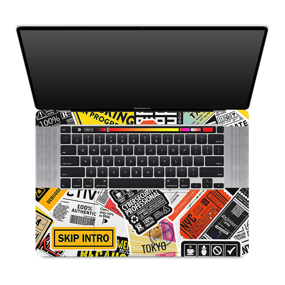 Tech Aesthetic Sticker Collage MacBook Pro 16 2019 Laptop Skin