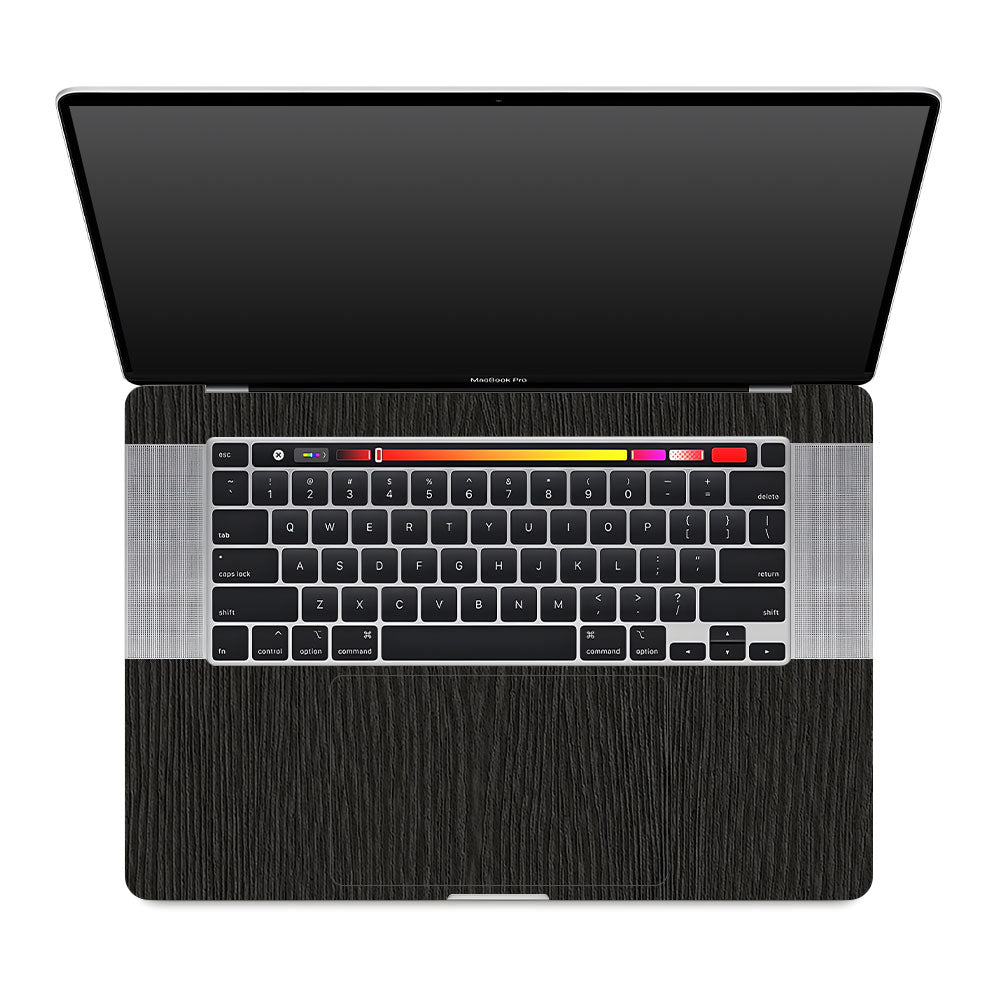 Textured Black Wood MacBook Pro 16 2019 Laptop Skin