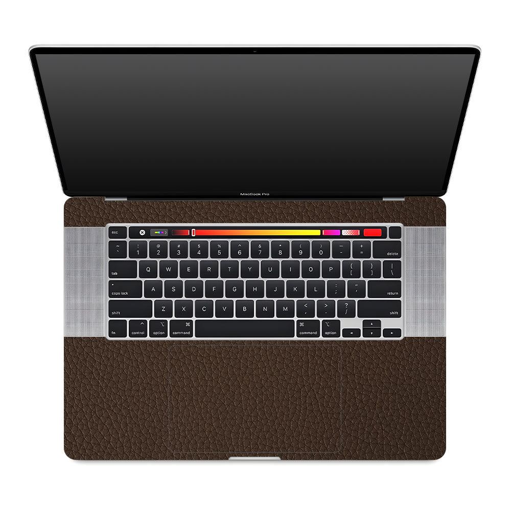 Textured Brown Leather MacBook Pro 16 2019 Laptop Skin