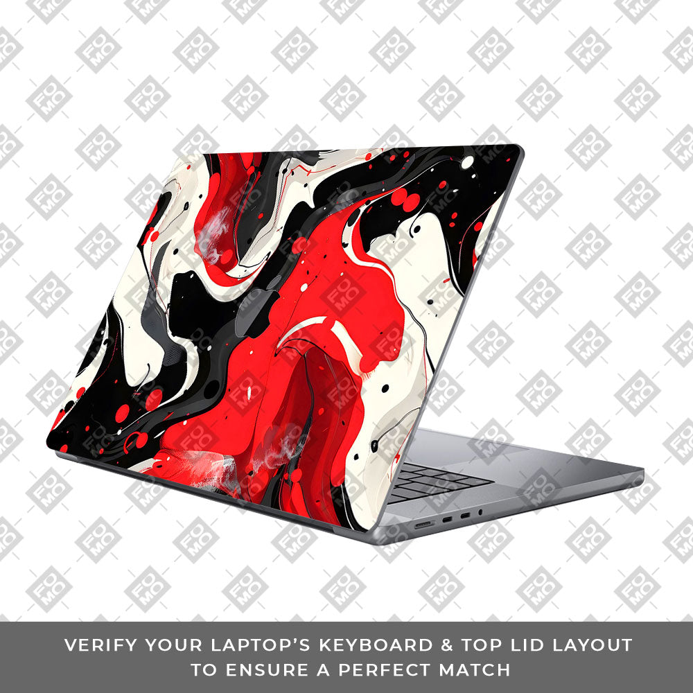 Red and White Paint Swirls MacBook Pro 16 2019 Laptop Skin