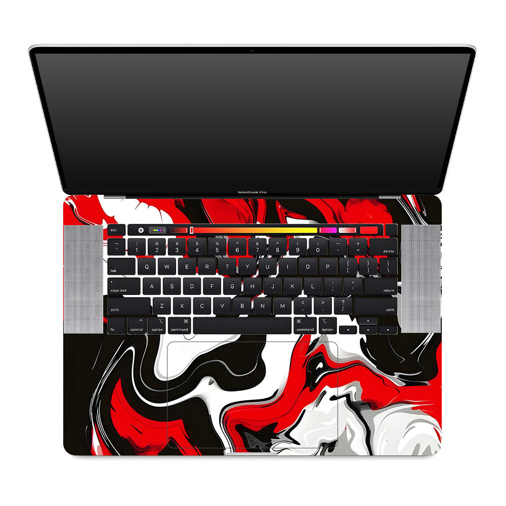 Red and White Marble MacBook Pro 16 2019 Laptop Skin
