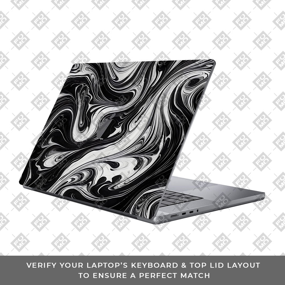 Black and White Marble MacBook Pro 16 2019 Laptop Skin