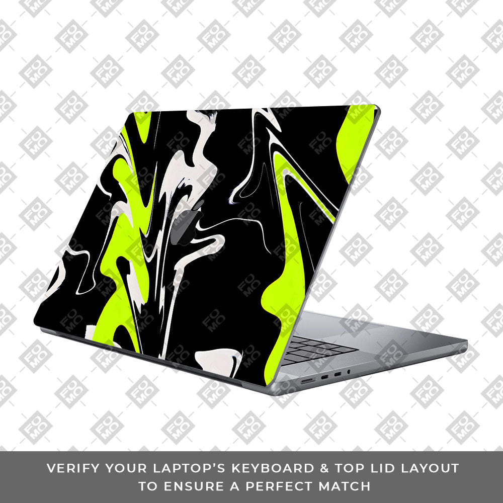 Neon Green and Black Patterns MacBook Pro 16 2019 Laptop Skin