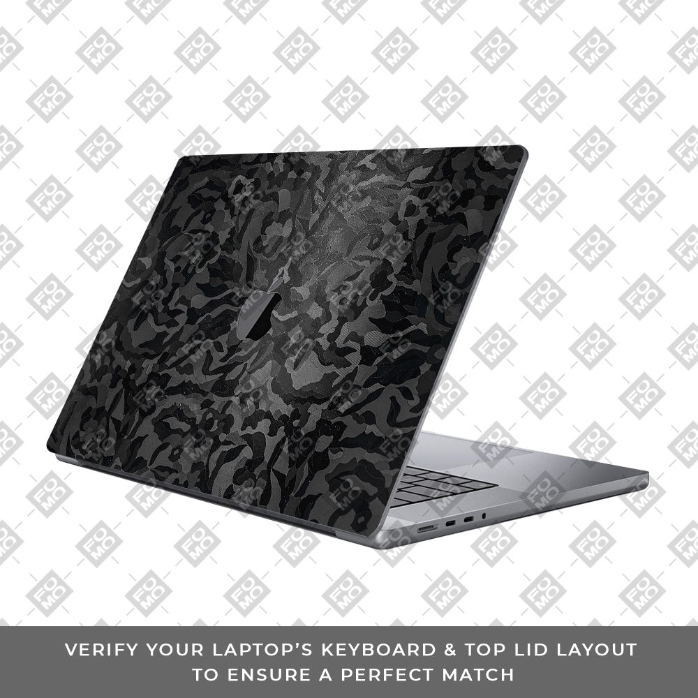 Black Camouflage MacBook Pro 16 2019 Laptop Skin