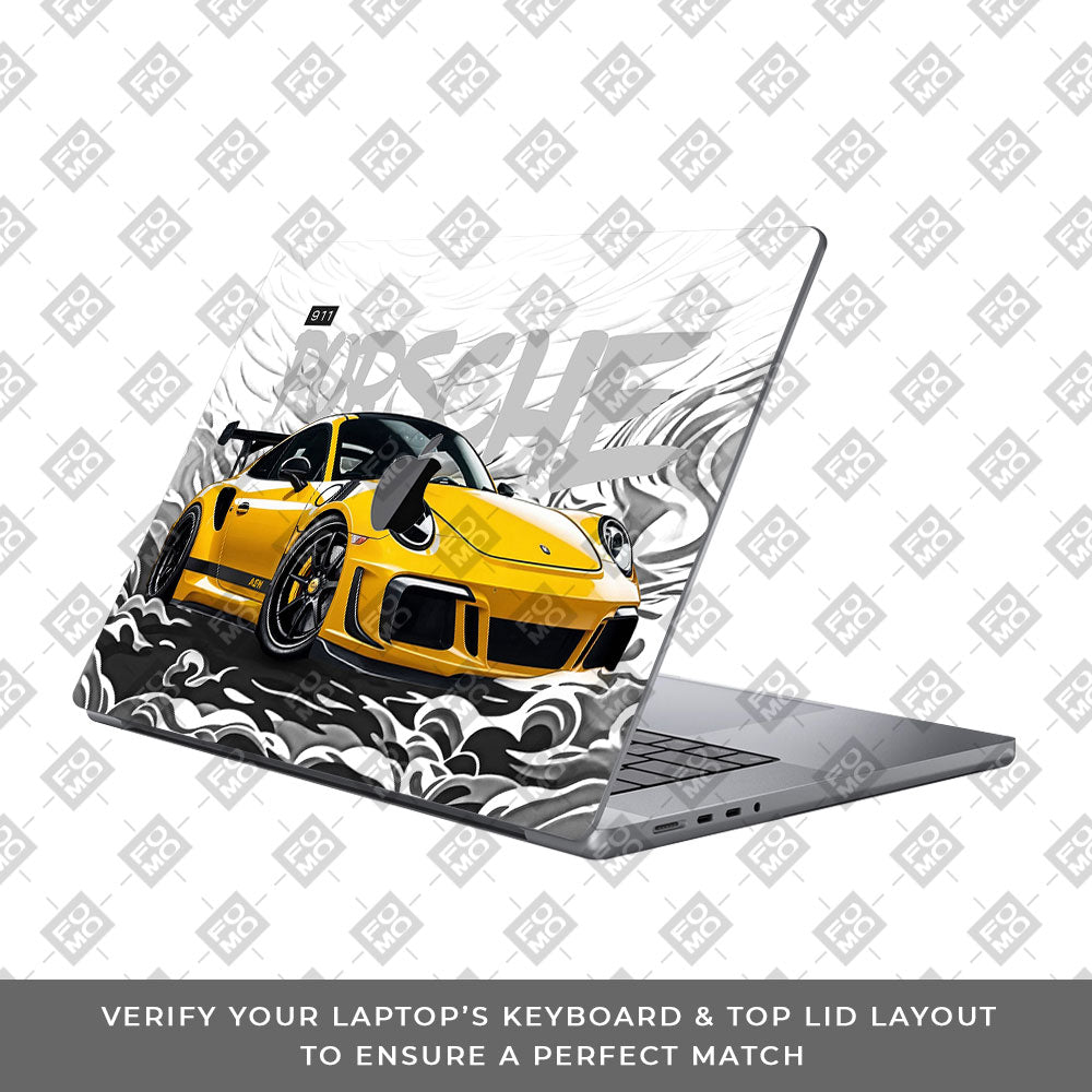 Porsche 911 Yellow Blaze MacBook Pro 16 2019 Laptop Skin