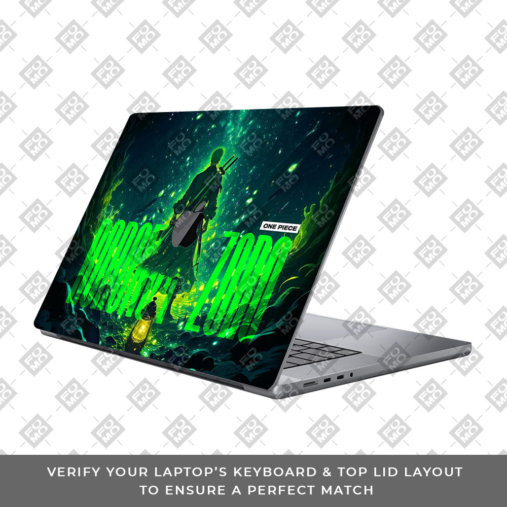Roronoa Zoro Green Fury MacBook Pro 16 2019 Laptop Skin
