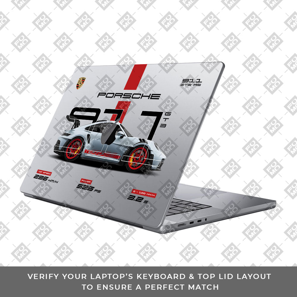Transparent Porsche 911 GT3 RS MacBook Pro 16 2019 Laptop Skin