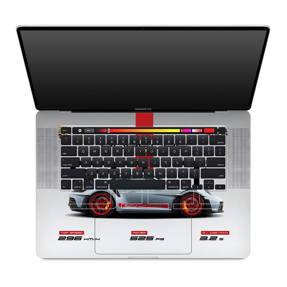 Transparent Porsche 911 GT3 RS MacBook Pro 16 2019 Laptop Skin