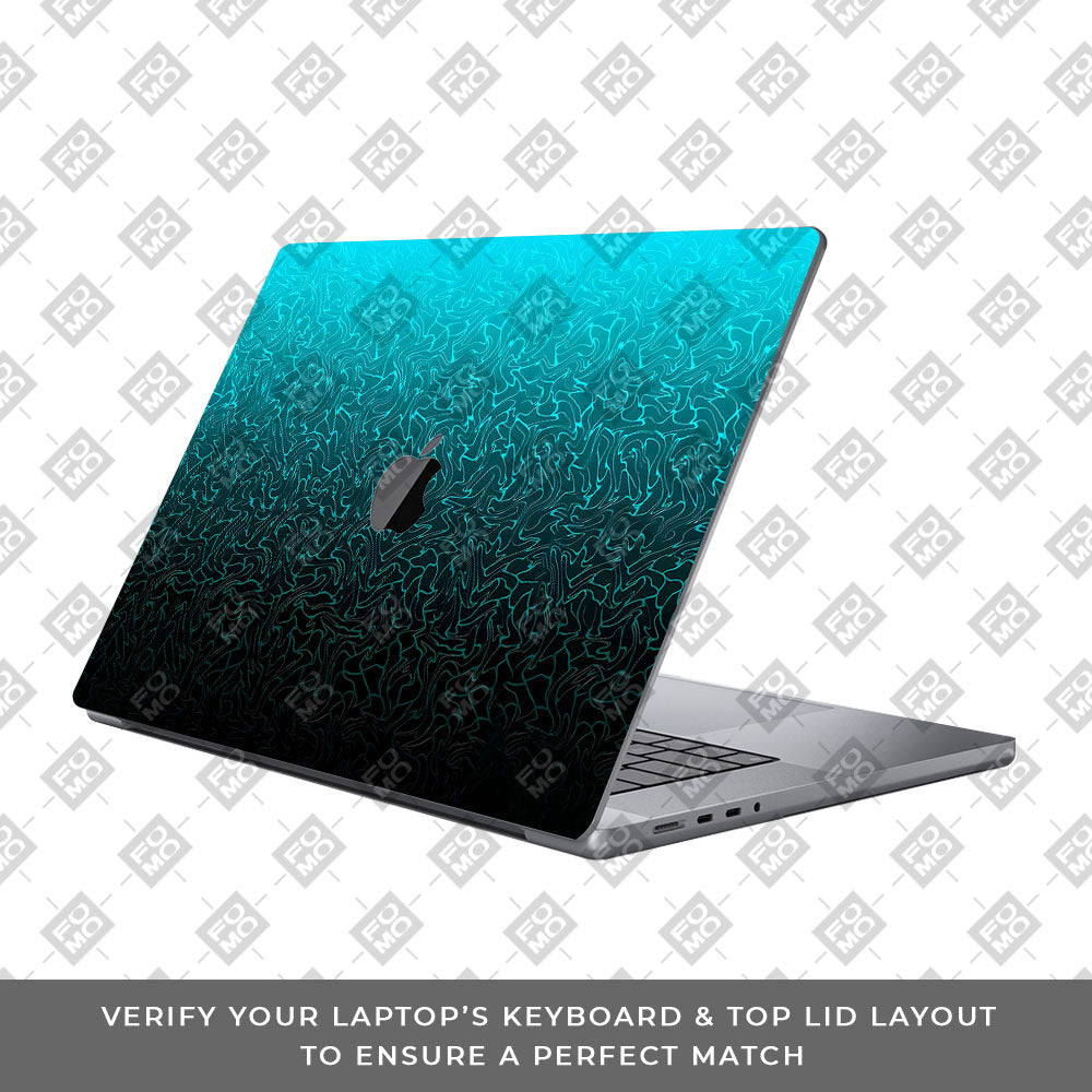 Cyan Blue to Black MacBook Pro 16 2019 Laptop Skin