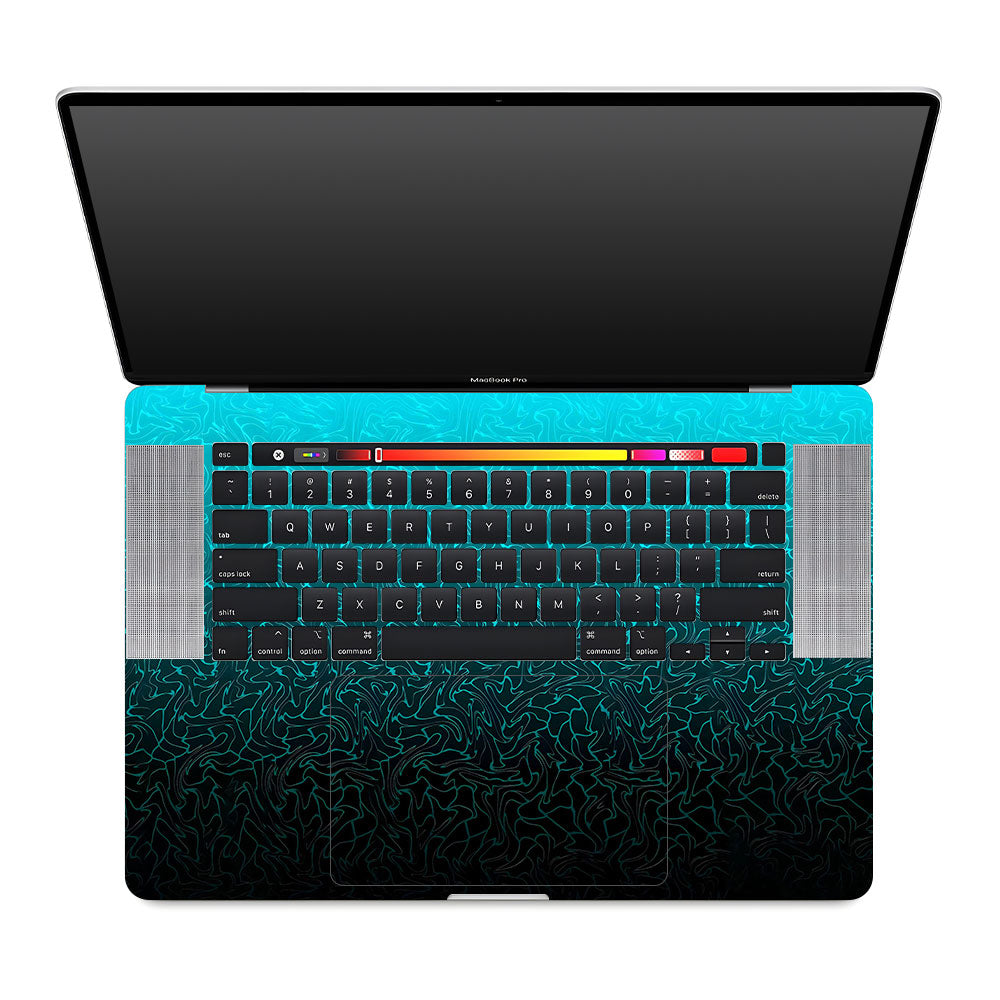 Cyan Blue to Black MacBook Pro 16 2019 Laptop Skin
