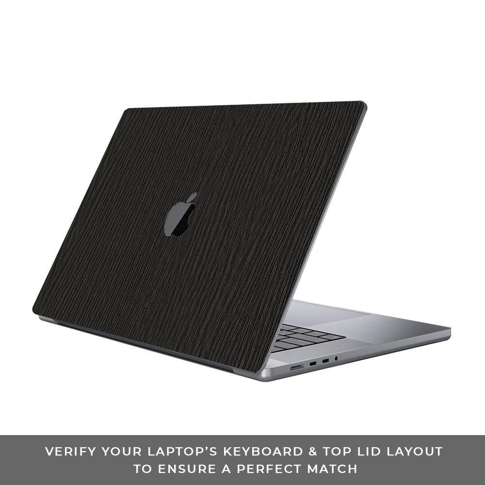 Textured Black Wood MacBook Pro 16 2019 Laptop Skin