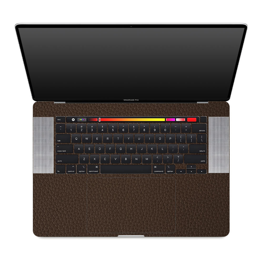Textured Brown Leather MacBook Pro 16 2019 Laptop Skin