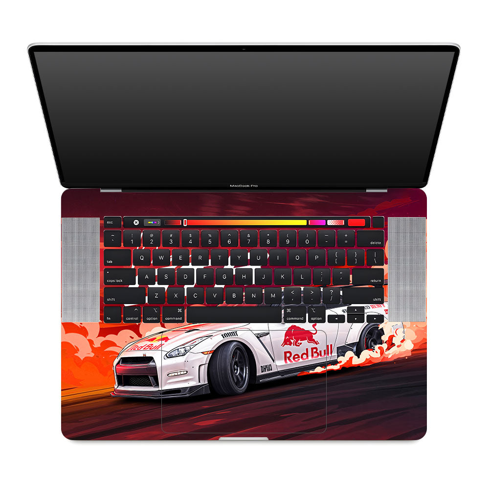 Nissan GTR Red Bull Drift Fury MacBook Pro 16 2019 3D Laptop Skin