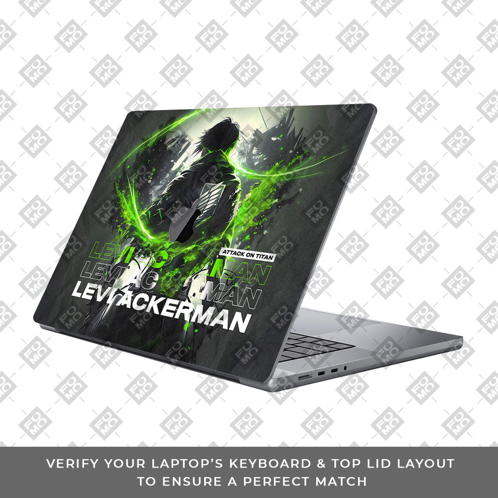 Levi Ackerman Neon Fury MacBook Pro 16 2019 Laptop Skin