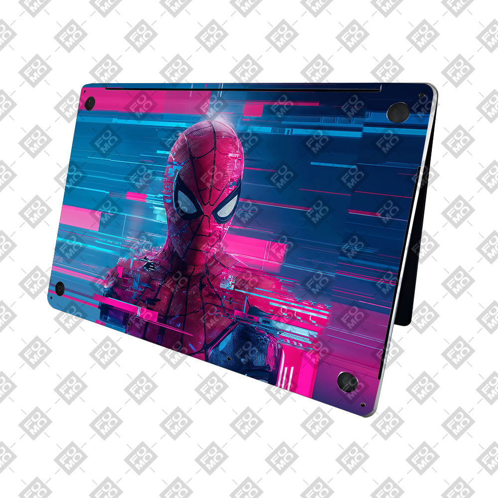 Glitch Spider Neon Web MacBook Pro 16 2019  Laptop Skin