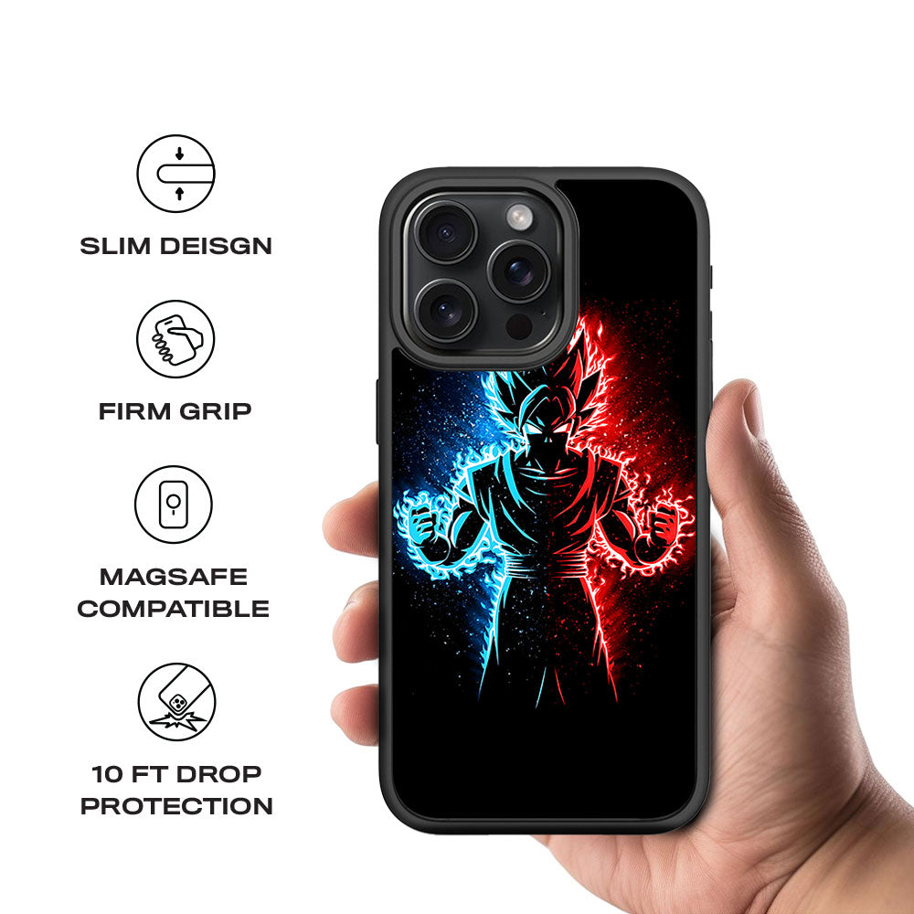 Vegeta in Dual Color Skin with Shockguard Armour Magsafe Case for Apple iPhone 15 Pro
