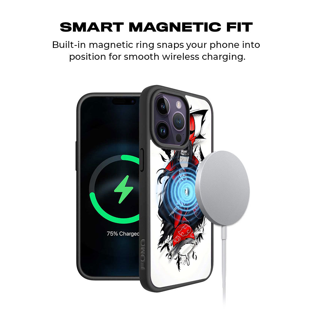 Itachi Uchiha Crows Crimson Skin with Shockguard Armour Magsafe Case for Apple iPhone 15 Pro