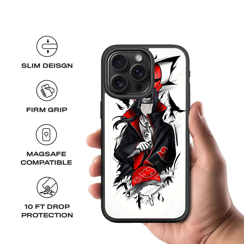 Itachi Uchiha Crows Crimson Skin with Shockguard Armour Magsafe Case for Apple iPhone 15 Pro