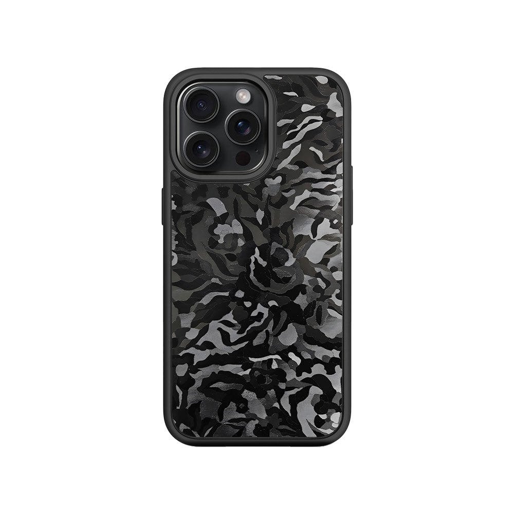 Black Camouflage Textured Skin with Shockguard Armour Magsafe Case for Apple iPhone 15 Pro Max