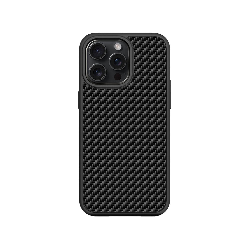 Carbon Fiber Textured Skin with Shockguard Armour Magsafe Case for Apple iPhone 15 Pro Max