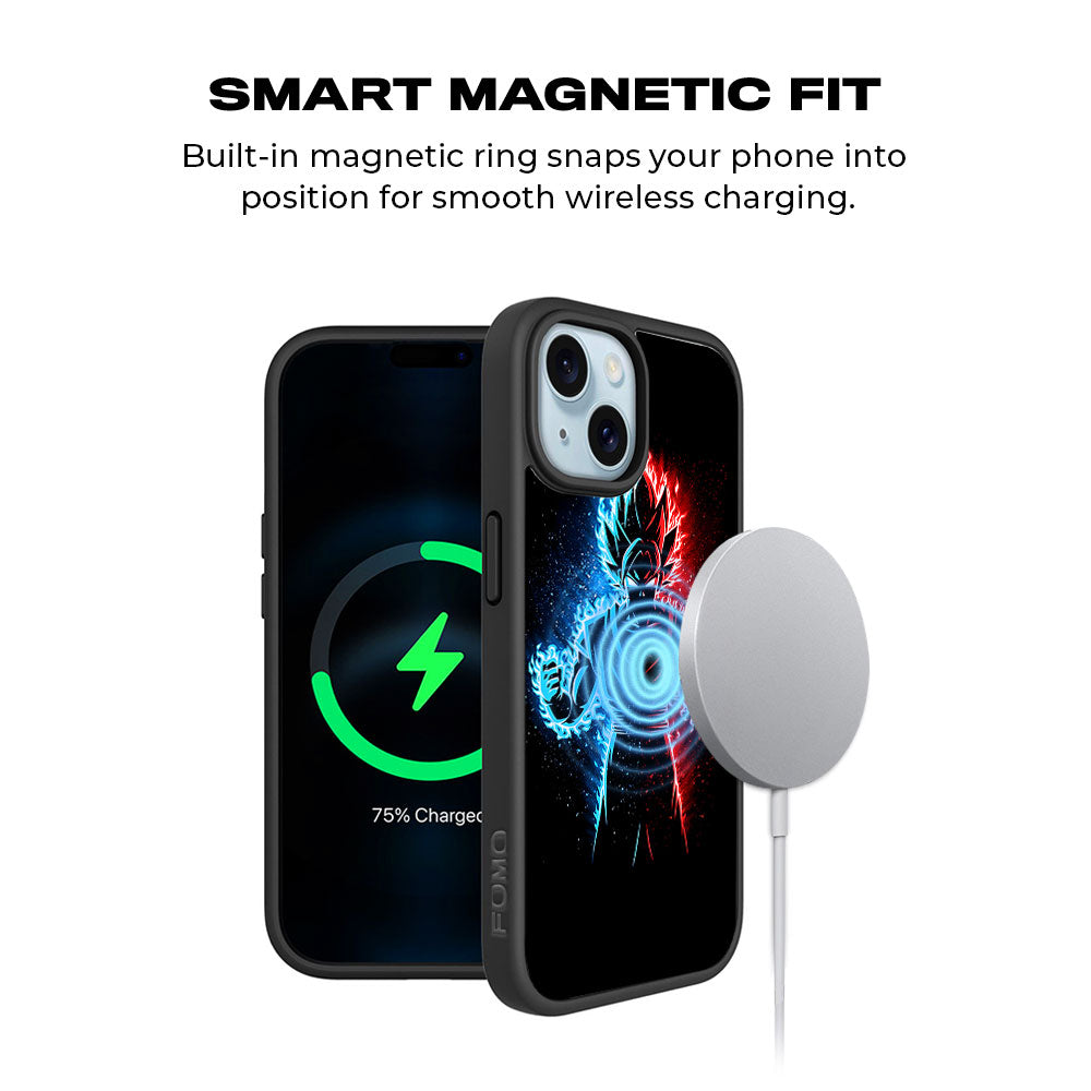 Vegeta in Dual Color Skin with Shockguard Armour Magsafe Case for Apple iPhone 15