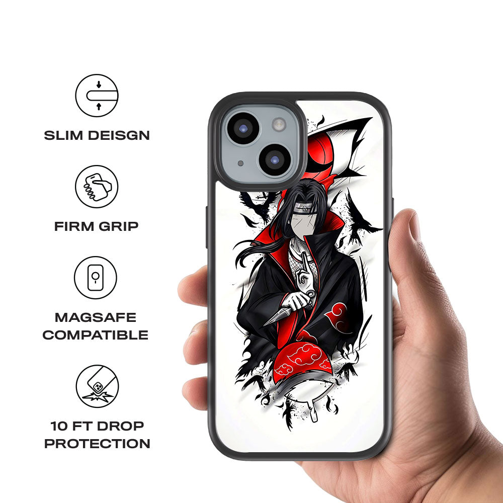 Itachi Uchiha Crows Crimson Skin with Shockguard Armour Magsafe Case for Apple iPhone 15 Plus