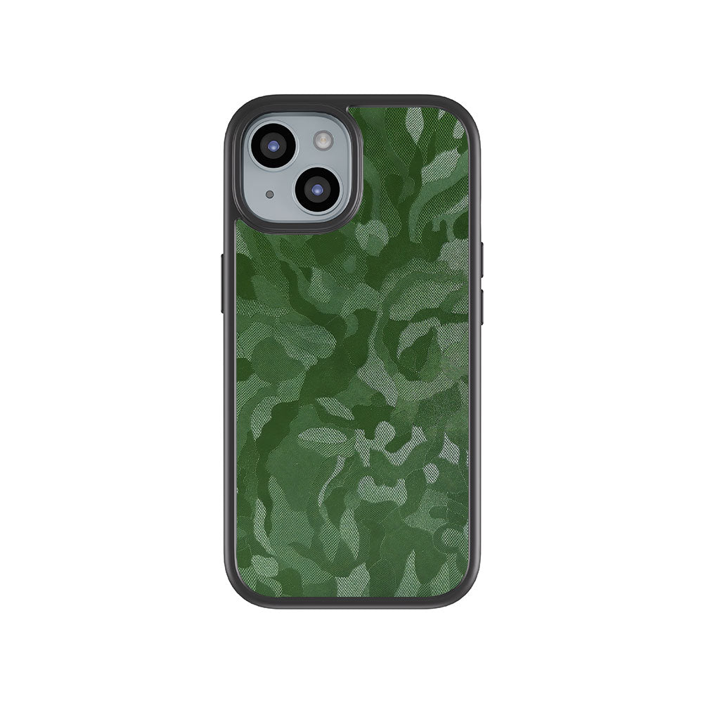 Green Camouflage Textured Skin with Shockguard Armour Magsafe Case for Apple iPhone 15 Plus