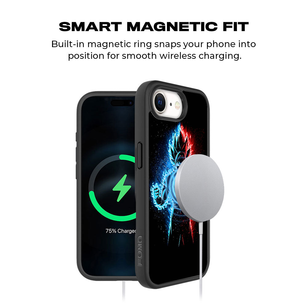 Vegeta in Dual Color Skin with Shockguard Armour Magsafe Case for Apple iPhone 16E