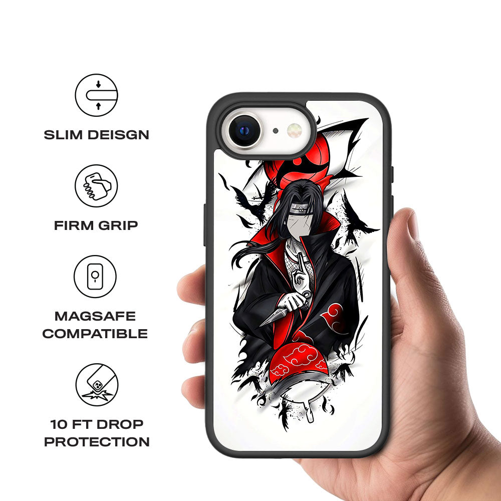 Itachi Uchiha Crows Crimson Skin with Shockguard Armour Magsafe Case for Apple iPhone 16E