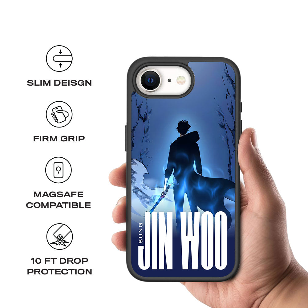 Jin Woo S-Rank Hunter Skin with Shockguard Armour Magsafe Case for Apple iPhone 16E