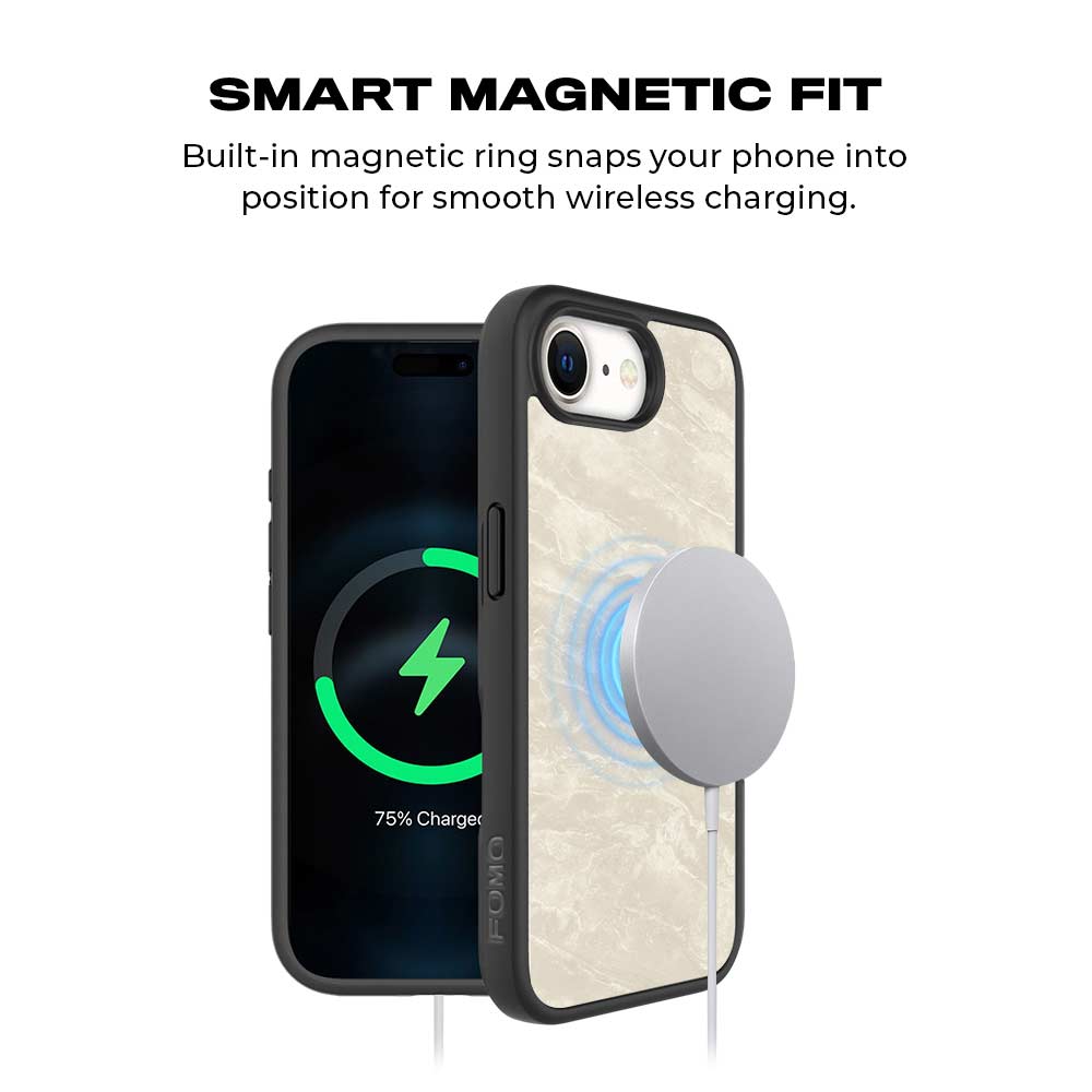 Marble Textured Skin with Shockguard Armour Magsafe Case for Apple iPhone 16E