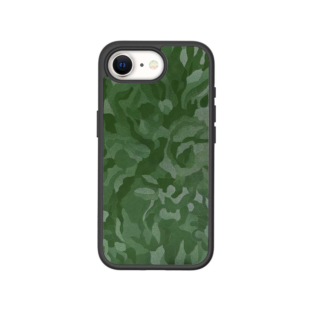 Green Camouflage Textured Skin with Shockguard Armour Magsafe Case for Apple iPhone 16E