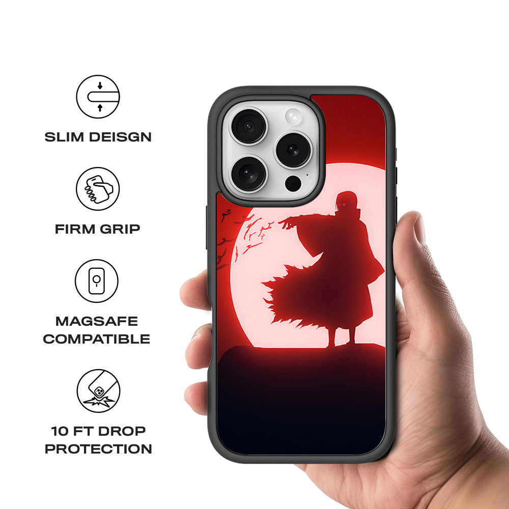 Itachi Uchiha Under Red Moon Skin with Shockguard Armour Magsafe Case for Apple iPhone 16 Pro