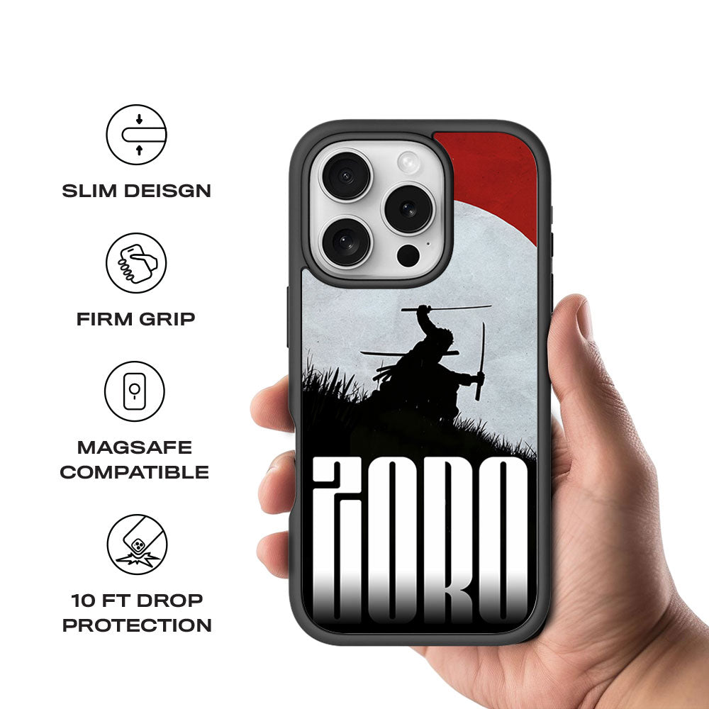 Roronoa Zoro Santoryu Skin with Shockguard Armour Magsafe Case for Apple iPhone 16 Pro